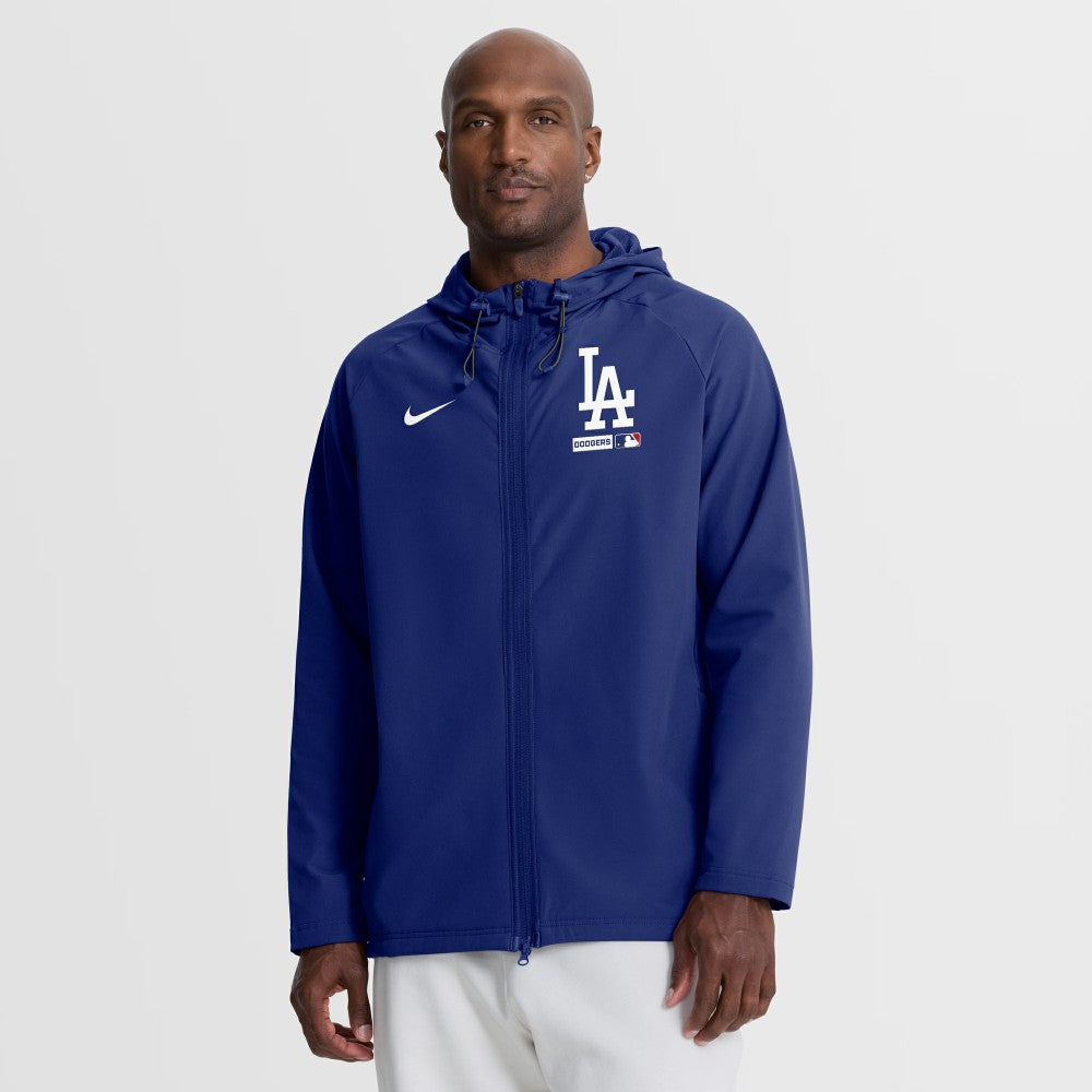 Los Angeles Dodgers Nike Authentic Collection Raglan Therma-FIT Full-Zip Hooded Jacket - Royal Jackets