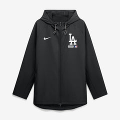 Los Angeles Dodgers Nike Authentic Collection Raglan Therma-FIT Full-Zip Hooded Jacket - Black Jackets