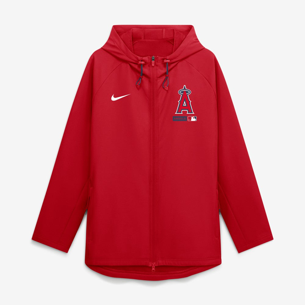 Los Angeles Angels Nike Authentic Collection Raglan Therma-FIT Full-Zip Hooded Jacket - Red Jackets