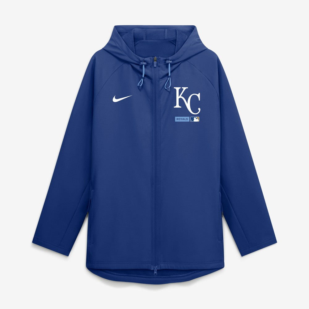 Kansas City Royals Nike Authentic Collection Raglan Therma-FIT Full-Zip Hooded Jacket - Royal Jackets