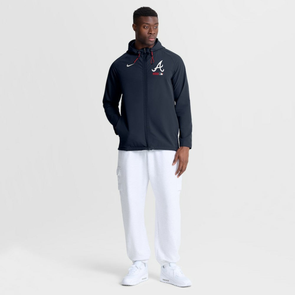 Atlanta Braves Nike Authentic Collection Raglan Therma-FIT Full-Zip Hooded Jacket - Blue Jackets