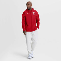 Philadelphia Phillies Nike Authentic Collection Raglan Therma-FIT Full-Zip Hooded Jacket - Red Jackets