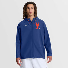 New York Mets Nike Authentic Collection Raglan Therma-FIT Full-Zip Hooded Jacket - Royal Jackets