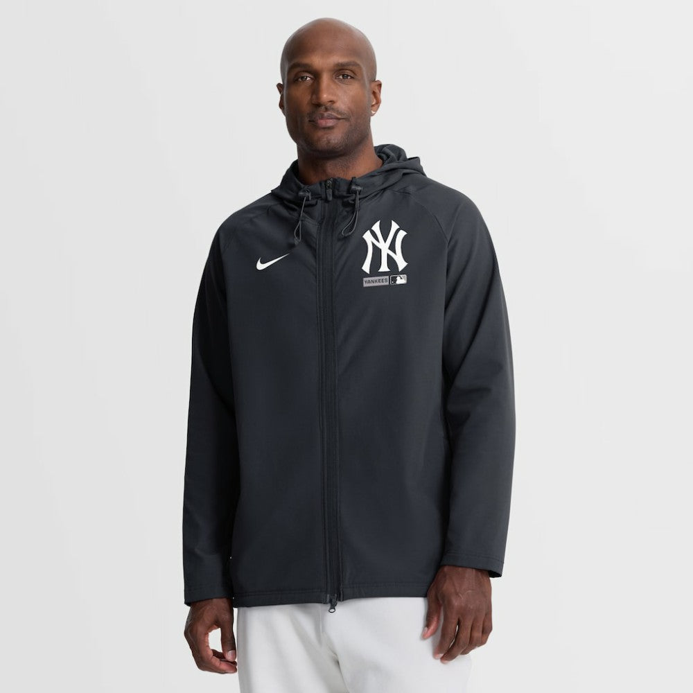 New York Yankees Nike Authentic Collection Raglan Therma-FIT Full-Zip Hooded Jacket - Navy Jackets