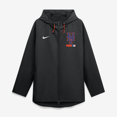New York Mets Nike Authentic Collection Raglan Therma-FIT Full-Zip Hooded Jacket - Black Jackets