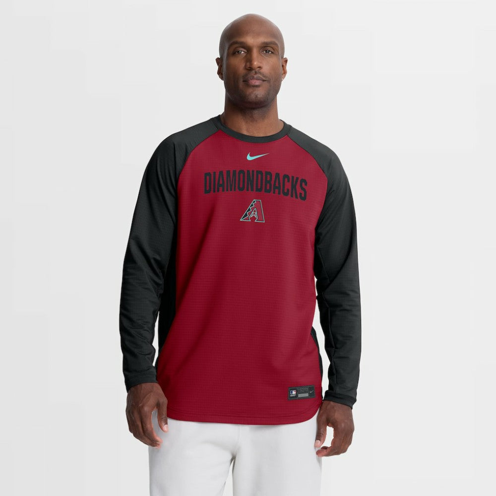 Arizona Diamondbacks Nike Authentic Collection Raglan Dri-FIT Sweatshirt - Red Sweatshirts