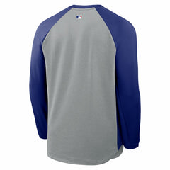Los Angeles Dodgers Nike Authentic Collection Raglan Dri-FIT Sweatshirt - Heather Charcoal Sweatshirts