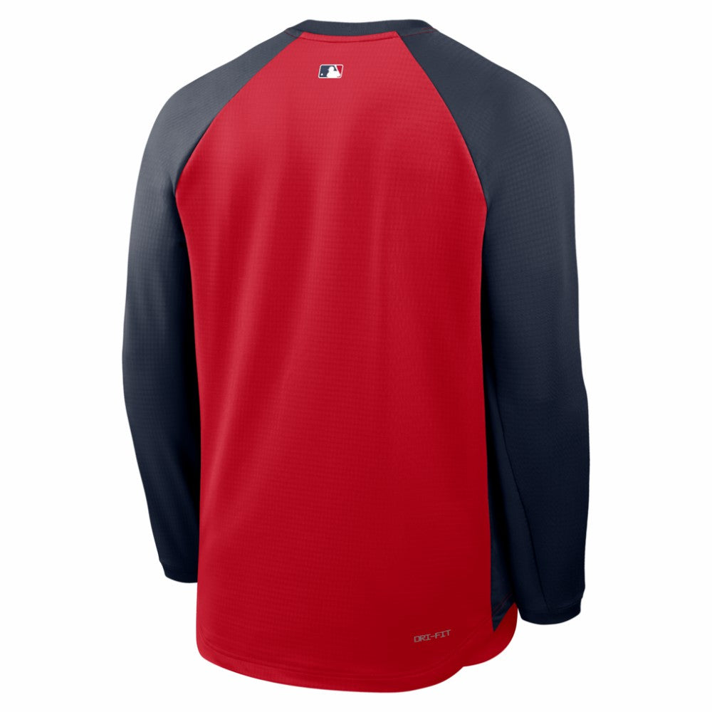 Atlanta Braves Nike Authentic Collection Raglan Dri-FIT Sweatshirt - Red Sweatshirts