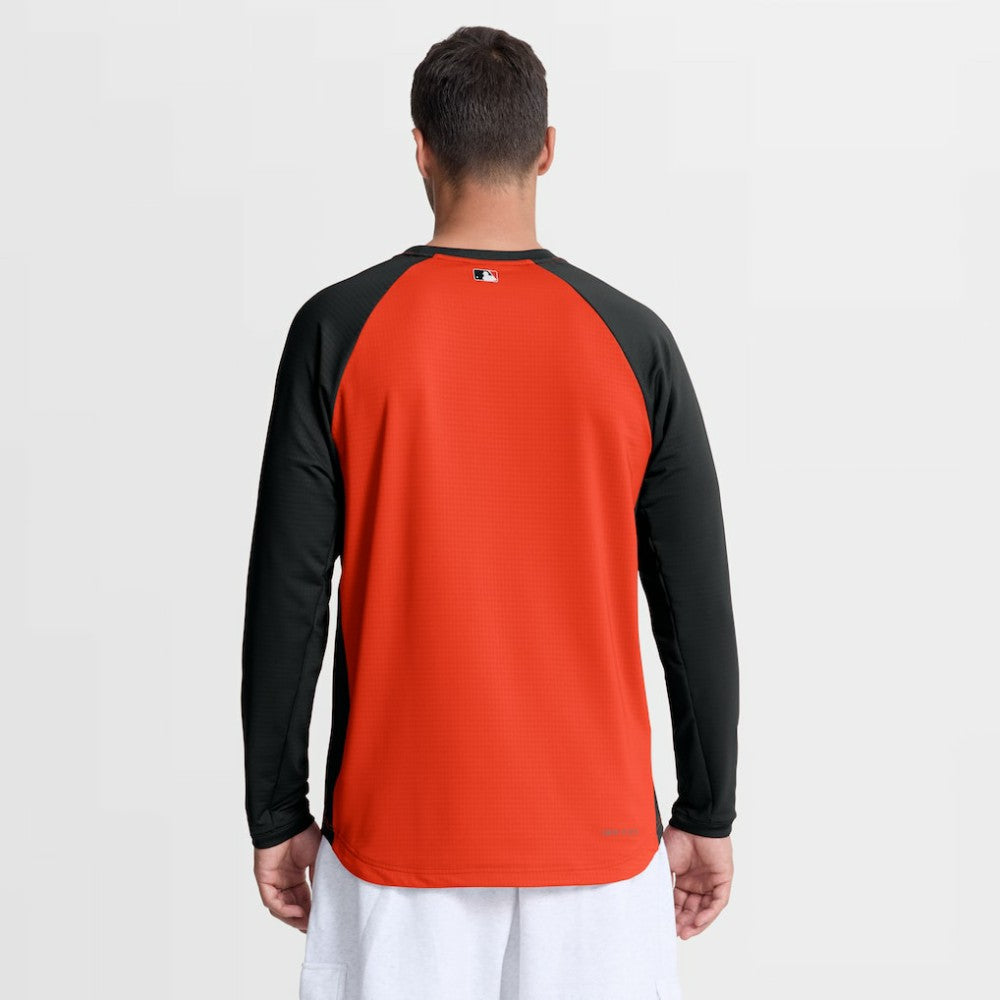 Baltimore Orioles Nike Authentic Collection Raglan Dri-FIT Sweatshirt - Orange Sweatshirts