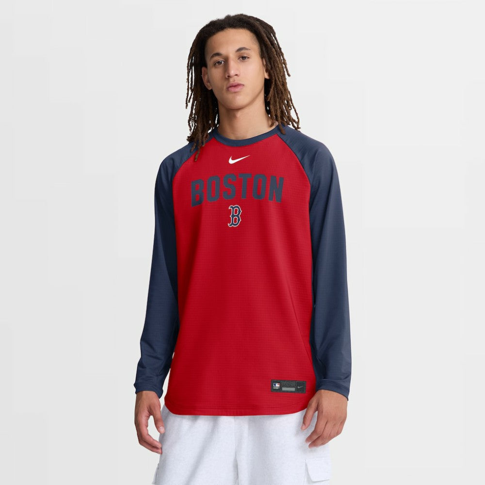 Boston Red Sox Nike Authentic Collection Raglan Dri-FIT Sweatshirt - Red Sweatshirts