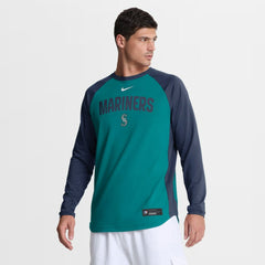 Seattle Mariners Nike Authentic Collection Raglan Dri-FIT Sweatshirt - Teal Sweatshirts