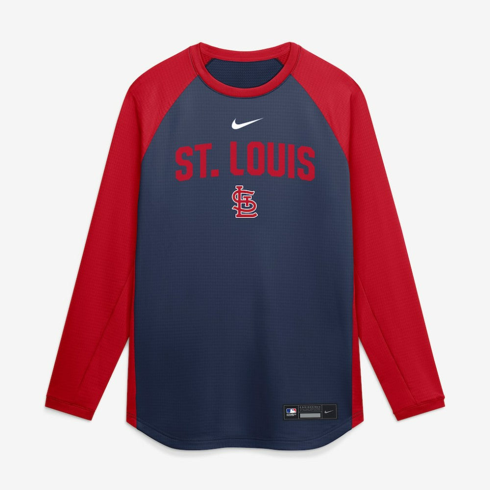St. Louis Cardinals Nike Authentic Collection Raglan Dri-FIT Sweatshirt - Navy Sweatshirts