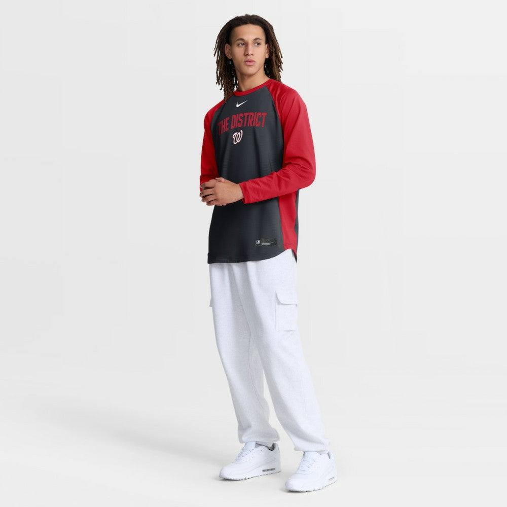 Washington Nationals Nike Authentic Collection Raglan Dri-FIT Sweatshirt - Navy Sweatshirts