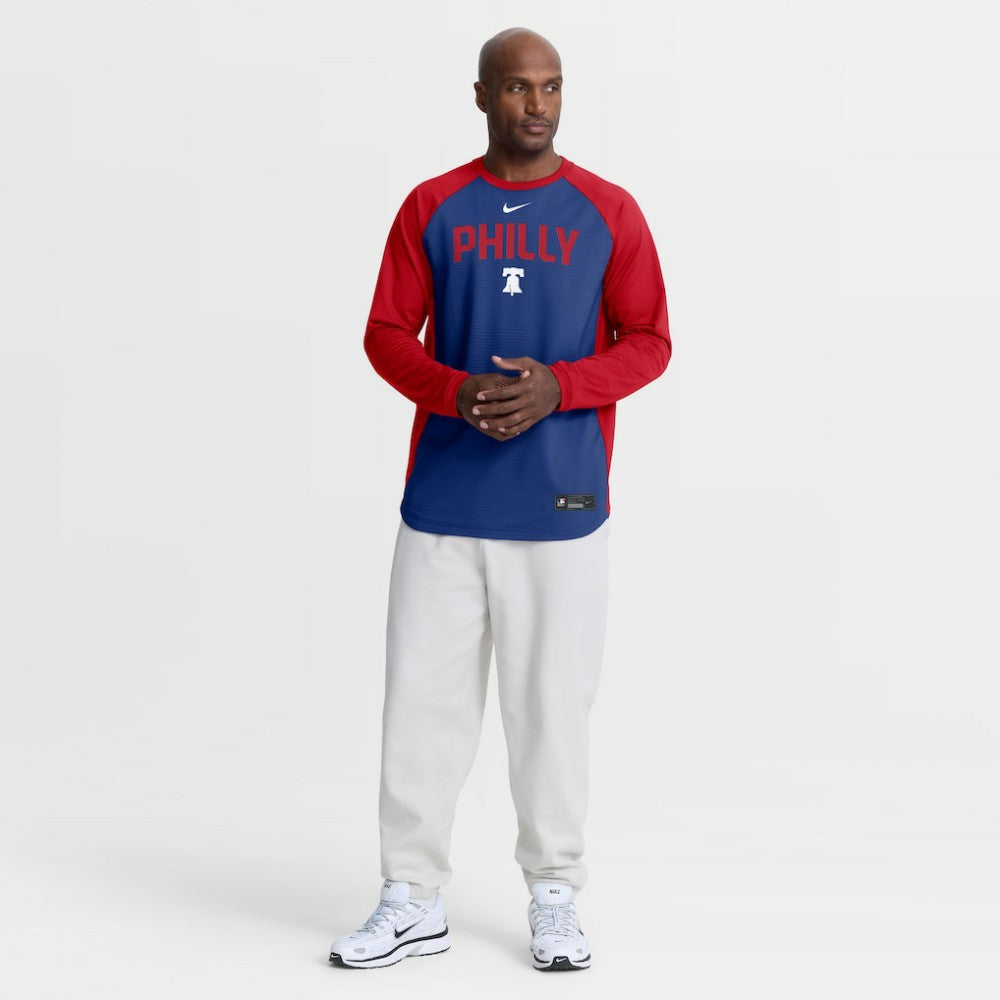 Philadelphia Phillies Nike Authentic Collection Raglan Dri-FIT Sweatshirt - Royal Sweatshirts