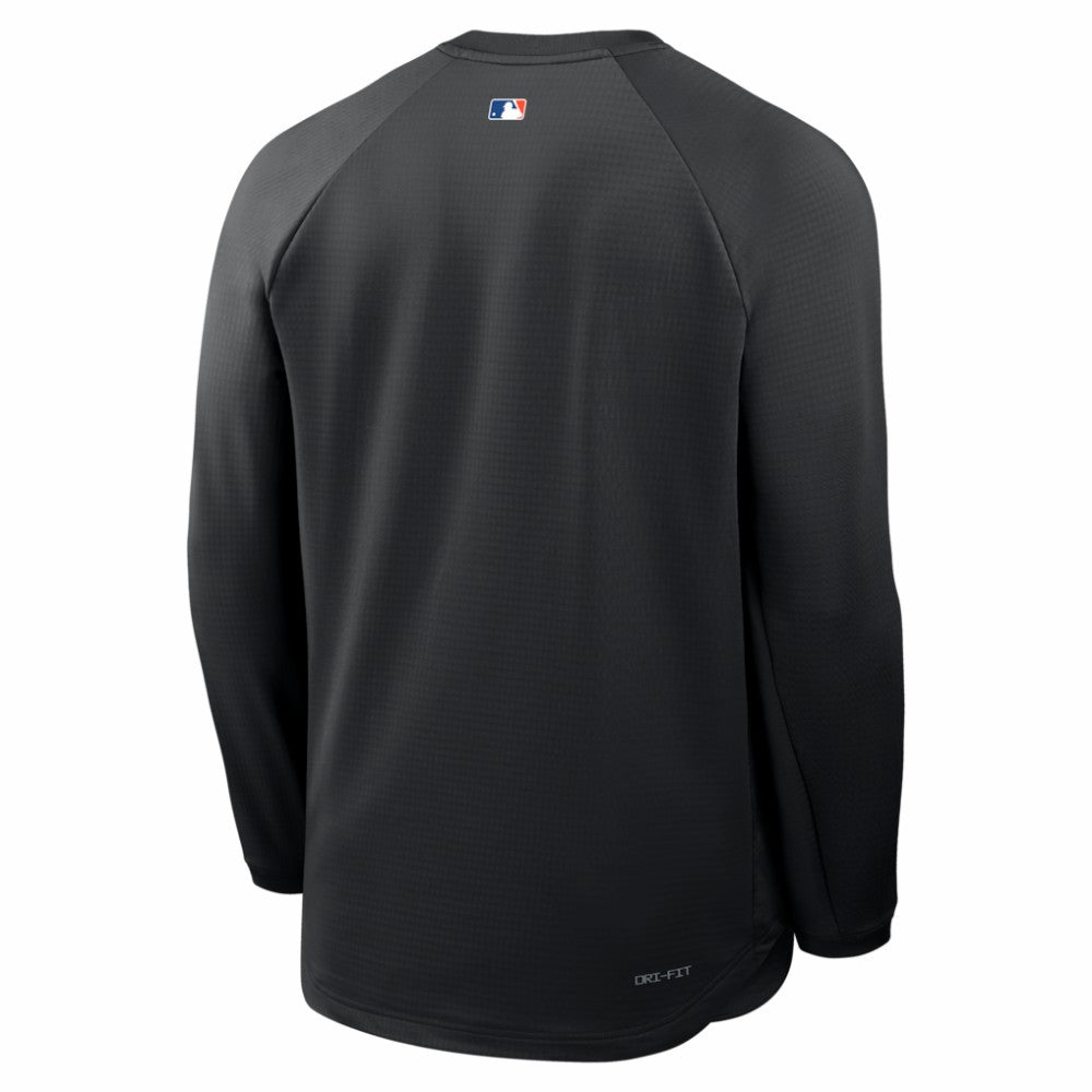 New York Mets Nike Authentic Collection Raglan Dri-FIT Sweatshirt - Black Sweatshirts