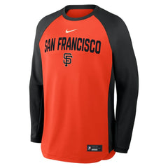 San Francisco Giants Nike Authentic Collection Raglan Dri-FIT Sweatshirt - Orange Sweatshirts