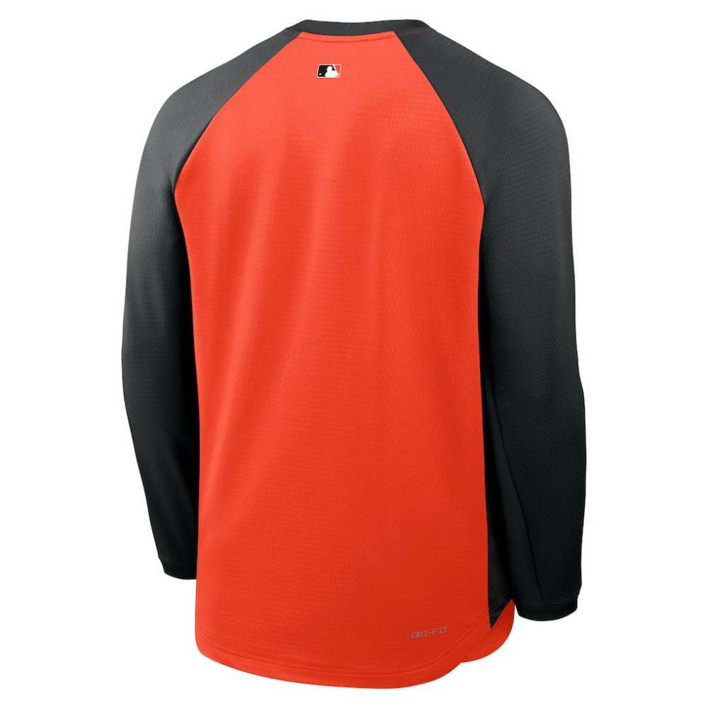 San Francisco Giants Nike Authentic Collection Raglan Dri-FIT Sweatshirt - Orange Sweatshirts