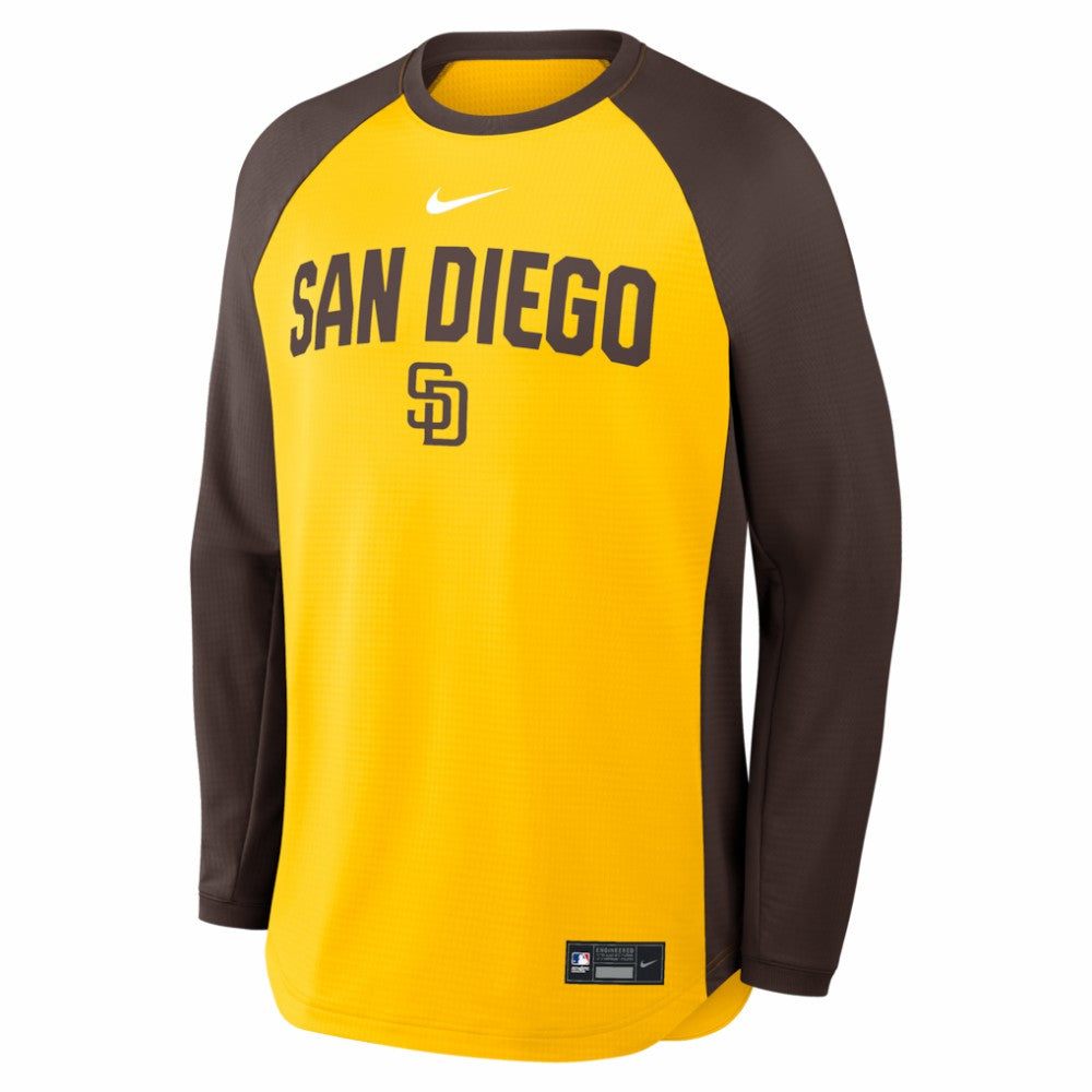 San Diego Padres Nike Authentic Collection Raglan Dri-FIT Sweatshirt - Gold Sweatshirts