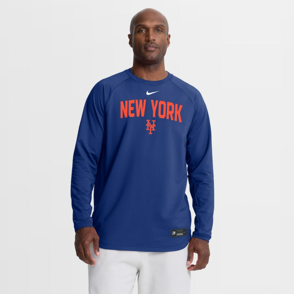 New York Mets Nike Authentic Collection Raglan Dri-FIT Sweatshirt - Royal Sweatshirts