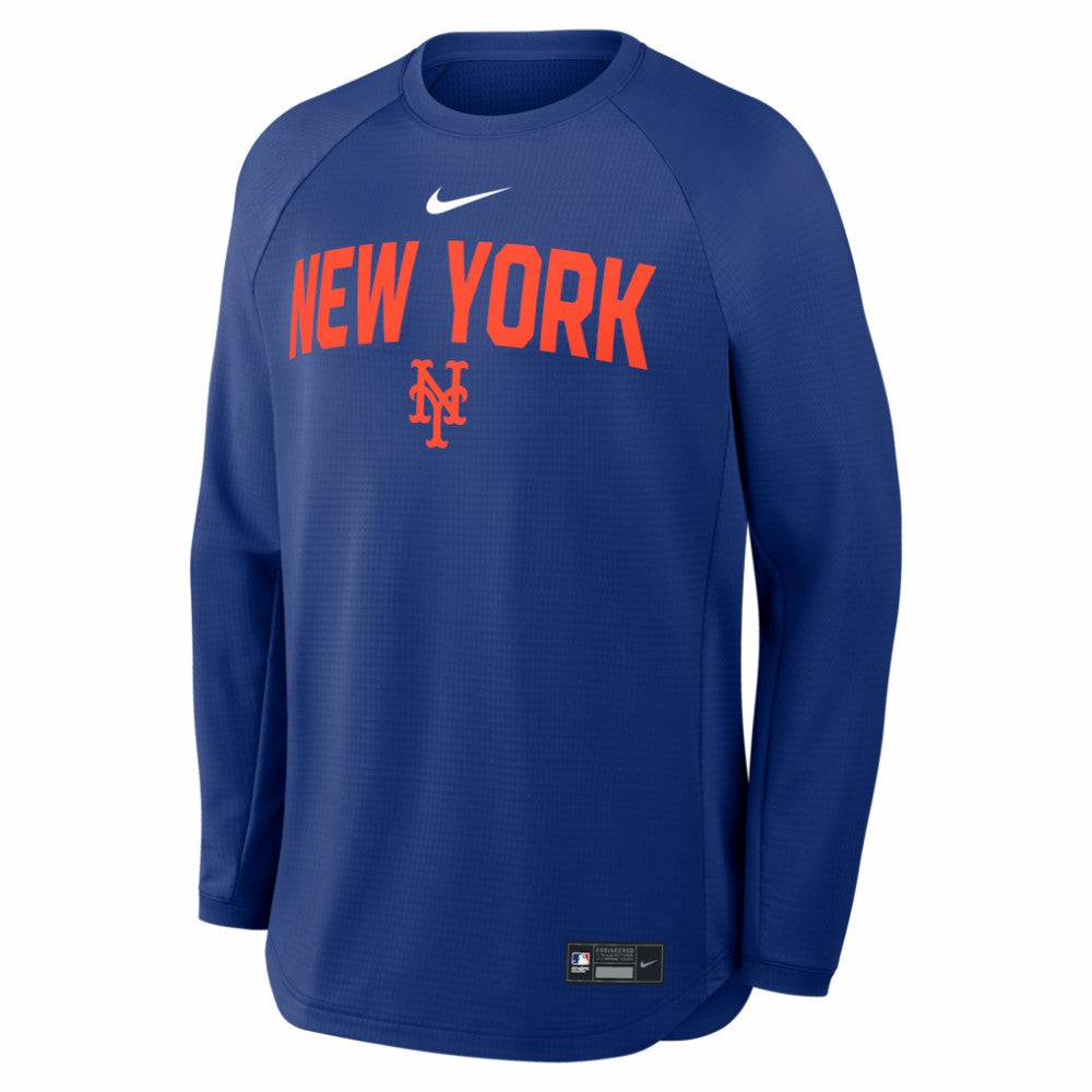 New York Mets Nike Authentic Collection Raglan Dri-FIT Sweatshirt - Royal Sweatshirts