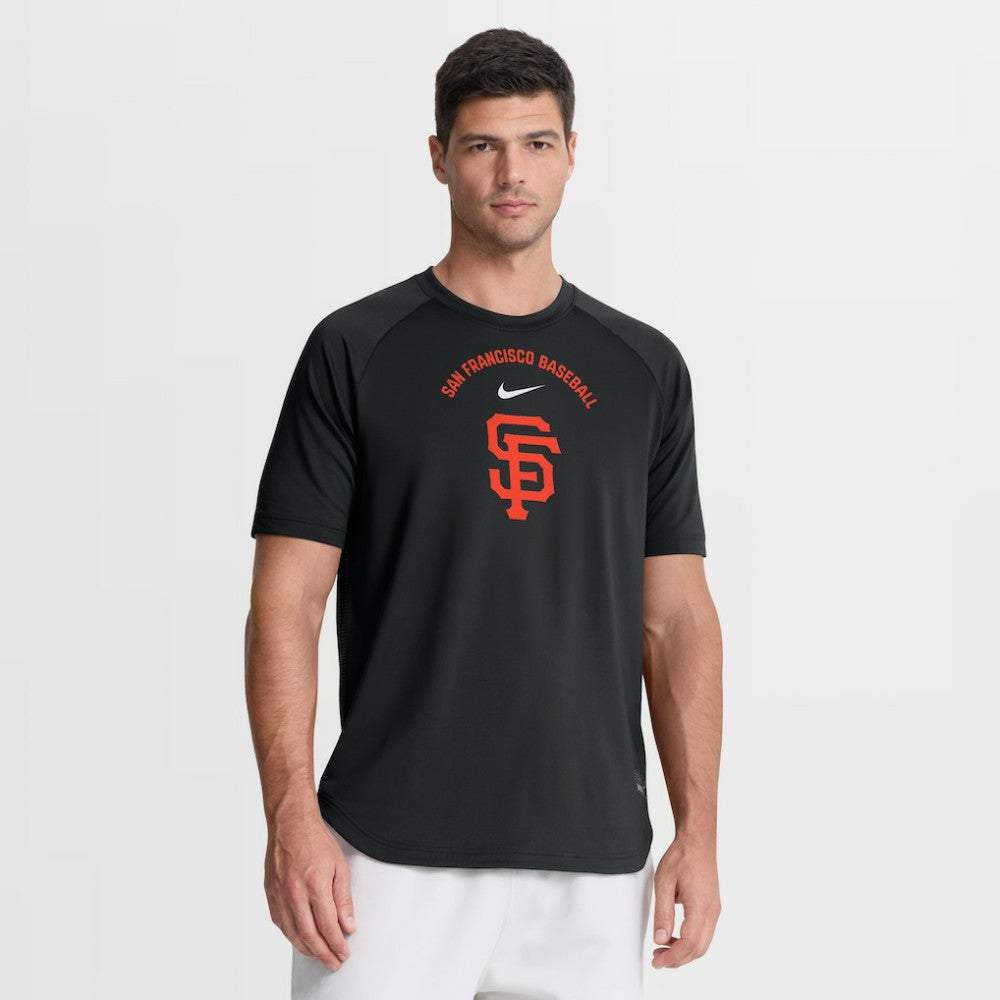 San Francisco Giants Nike Authentic Collection Batting Practice Pre-Game Raglan Dri-FIT Top - Black Tops