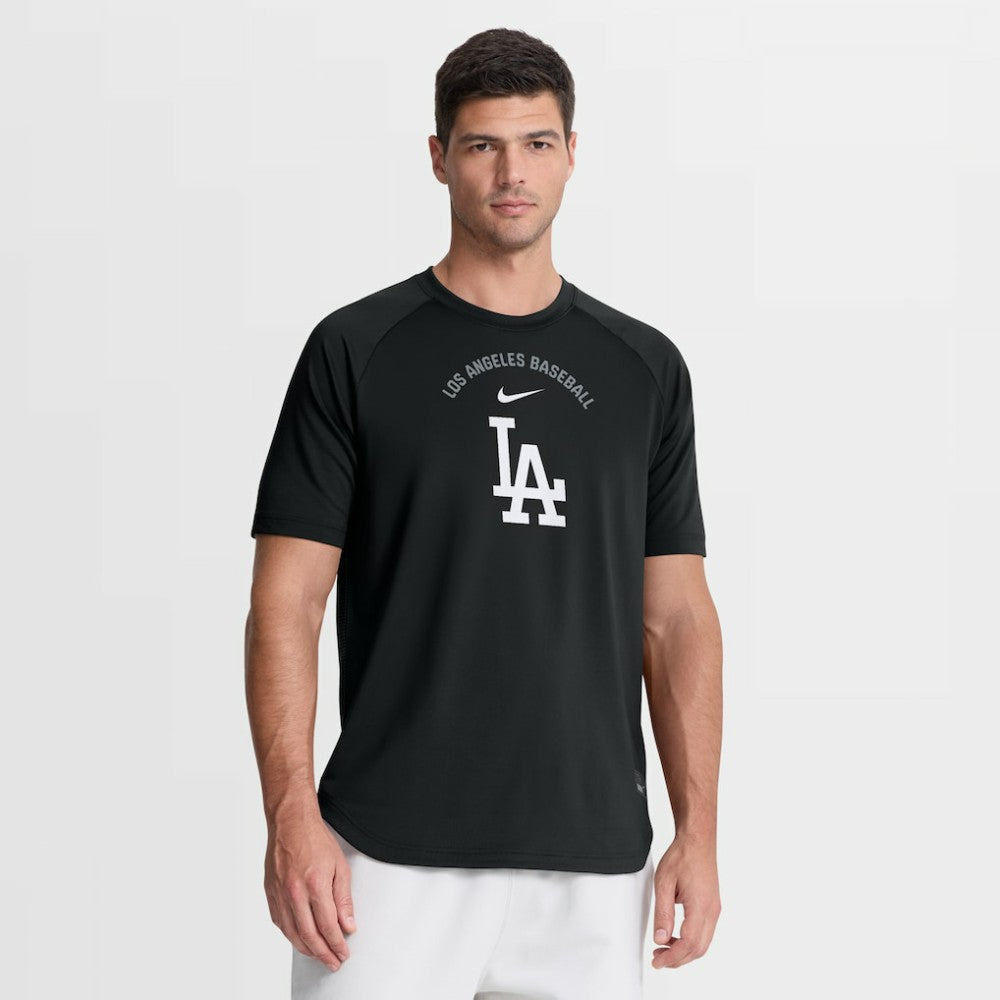 Los Angeles Dodgers Nike Authentic Collection Batting Practice Pre-Game Raglan Dri-FIT Top - Black Tops