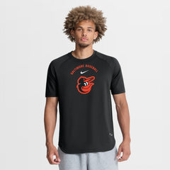 Baltimore Orioles Nike Authentic Collection Batting Practice Pre-Game Raglan Dri-FIT Top - Black Tops