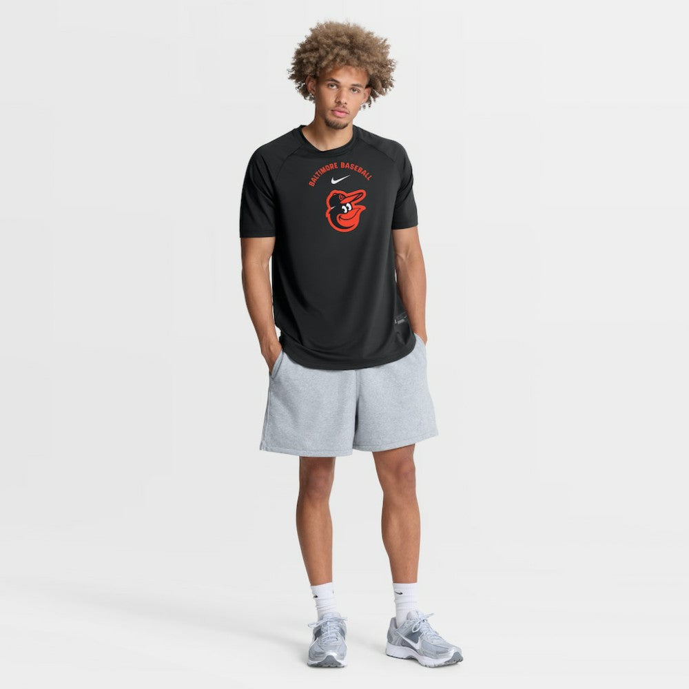 Baltimore Orioles Nike Authentic Collection Batting Practice Pre-Game Raglan Dri-FIT Top - Black Tops