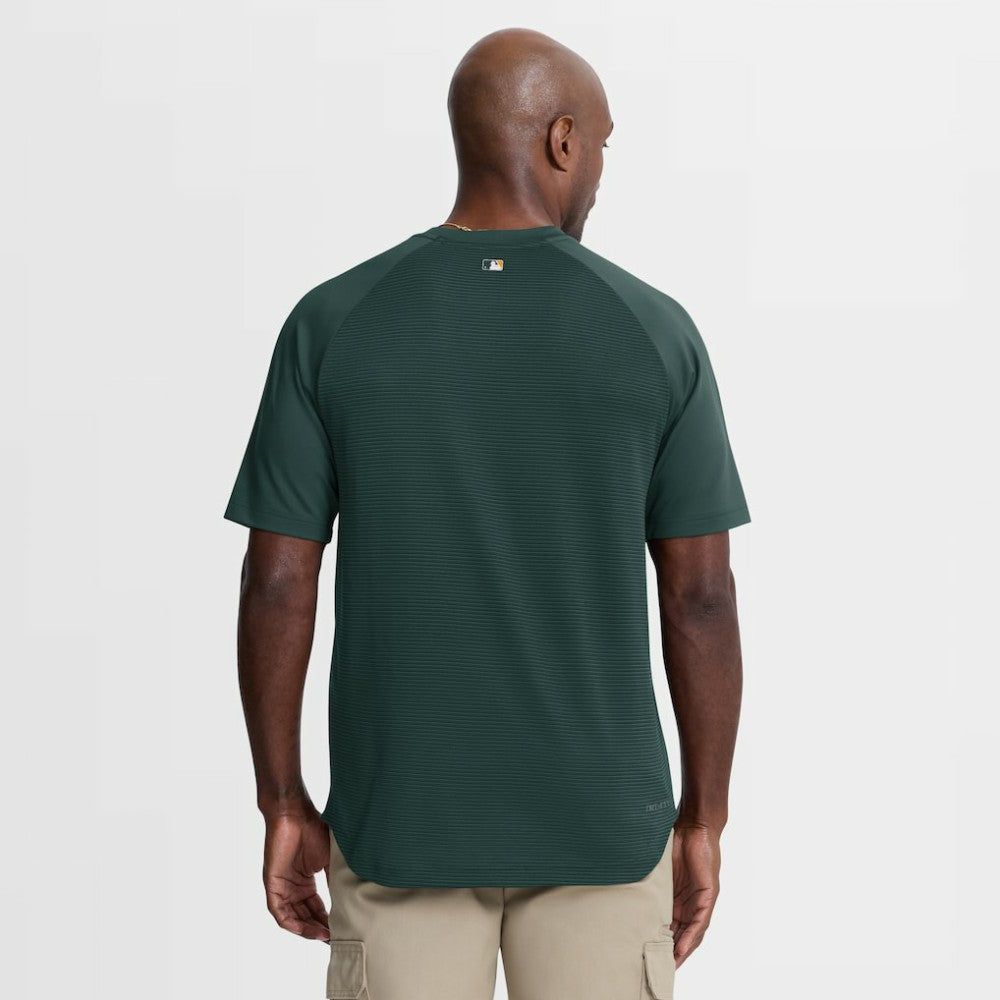 Athletics Nike Authentic Collection Batting Practice Pre-Game Raglan Dri-FIT Top - Green Tops