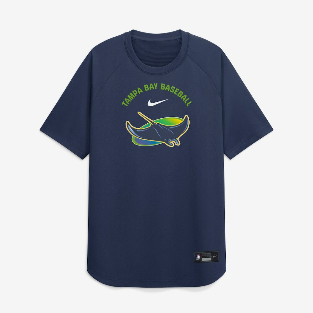 Tampa Bay Rays Nike Authentic Collection Batting Practice Pre-Game Raglan Dri-FIT Top - Navy Tops