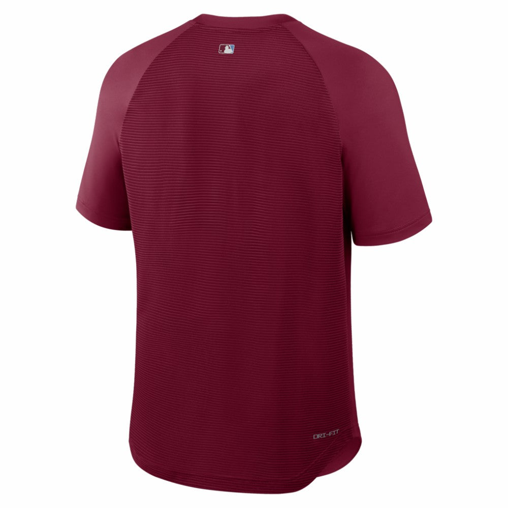 Philadelphia Phillies Nike Authentic Collection Batting Practice Pre-Game Raglan Dri-FIT Top - Burgundy Tops