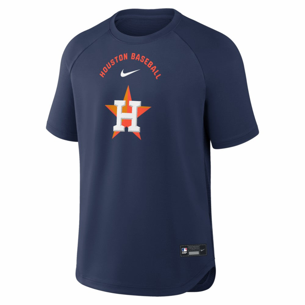 Houston Astros Nike Authentic Collection Batting Practice Pre-Game Raglan Dri-FIT Top - Navy Tops