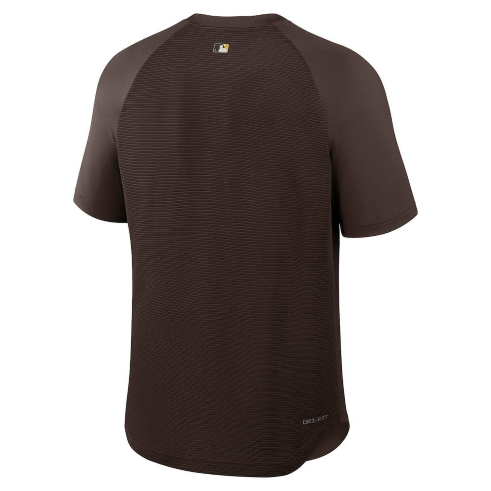 San Diego Padres Nike Authentic Collection Batting Practice Pre-Game Raglan Dri-FIT Top - Brown Tops