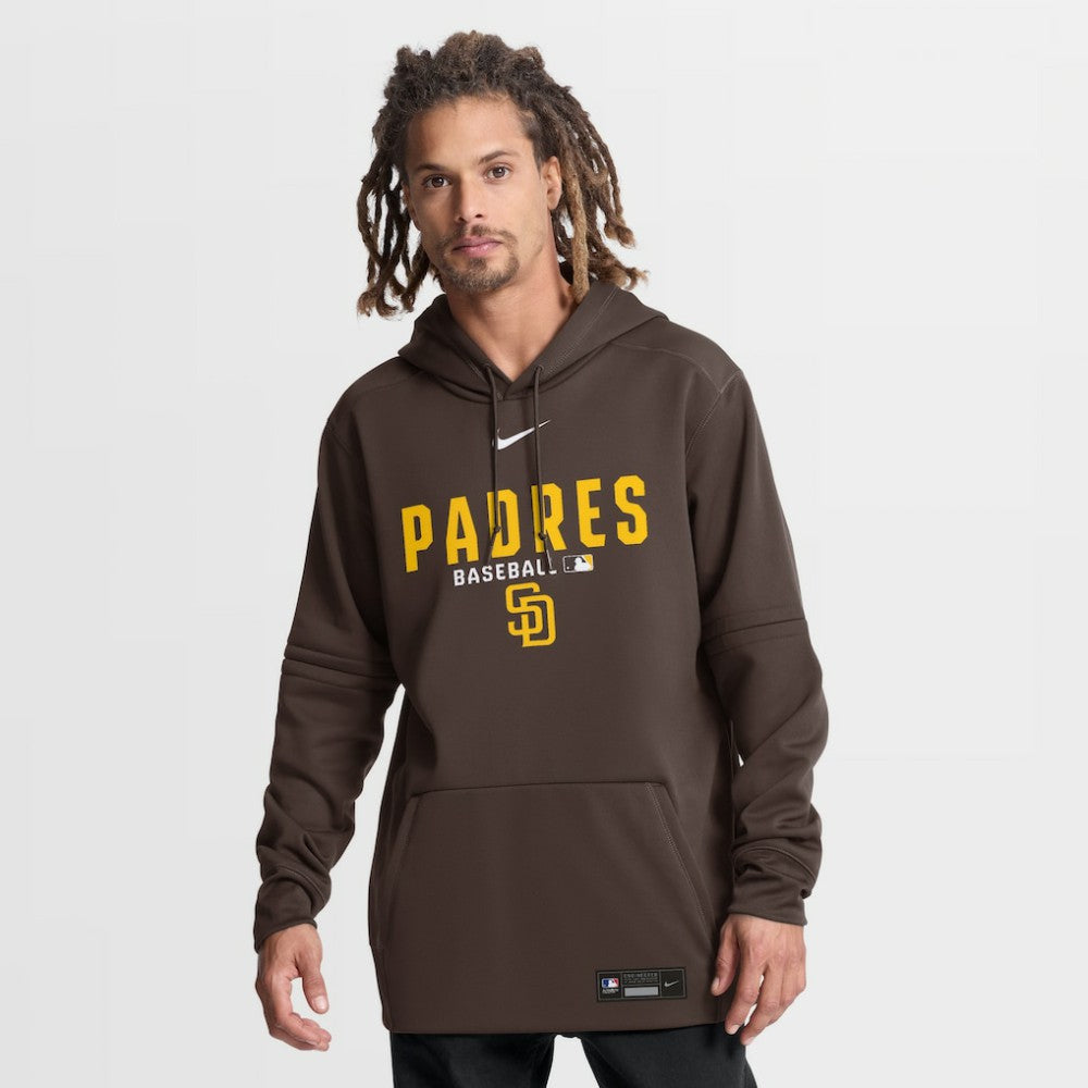 San Diego Padres Nike Authentic Collection Therma-FIT Hoodie - Brown Hoodies