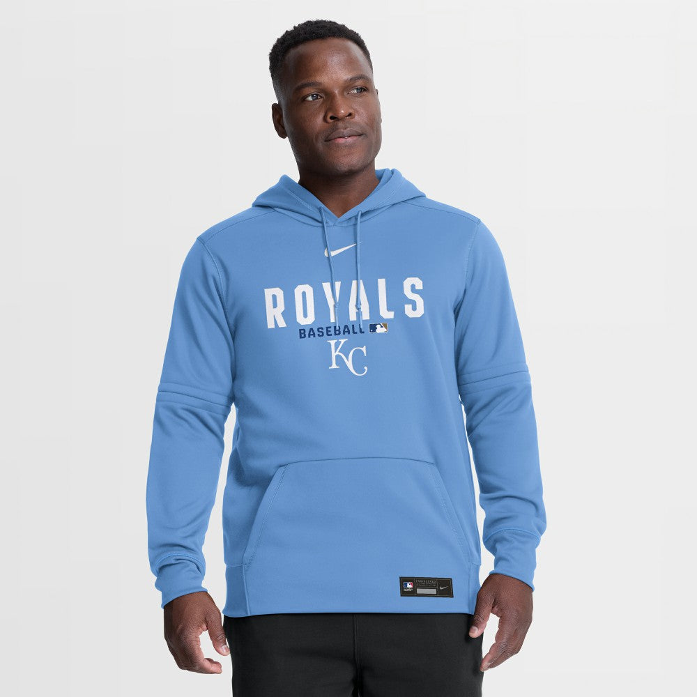 Kansas City Royals Nike Authentic Collection Therma-FIT Hoodie - Light Blue Hoodies