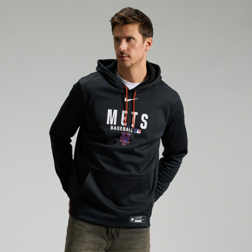 New York Mets Nike Authentic Collection Therma-FIT Hoodie - Black Hoodies