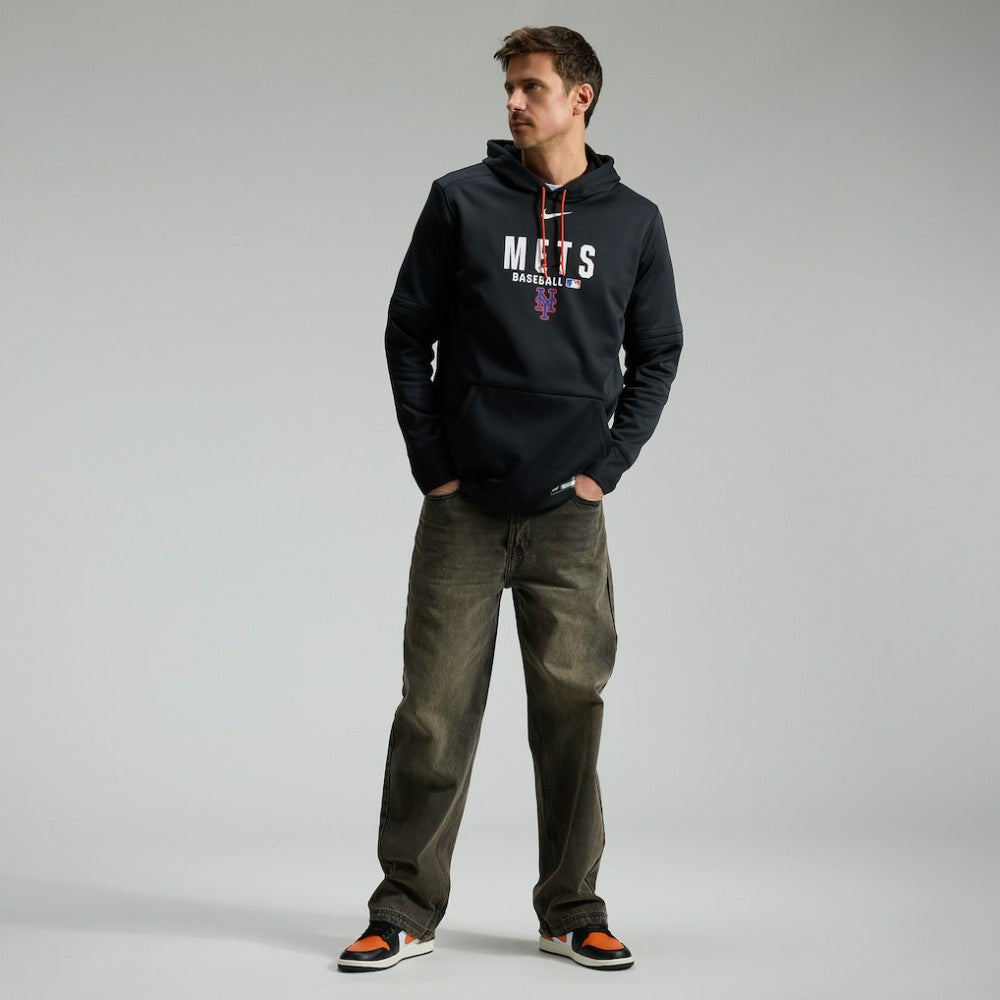New York Mets Nike Authentic Collection Therma-FIT Hoodie - Black Hoodies