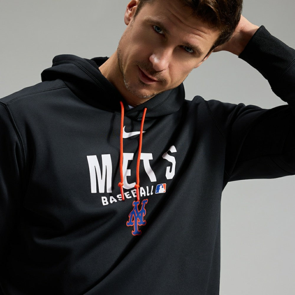 New York Mets Nike Authentic Collection Therma-FIT Hoodie - Black Hoodies