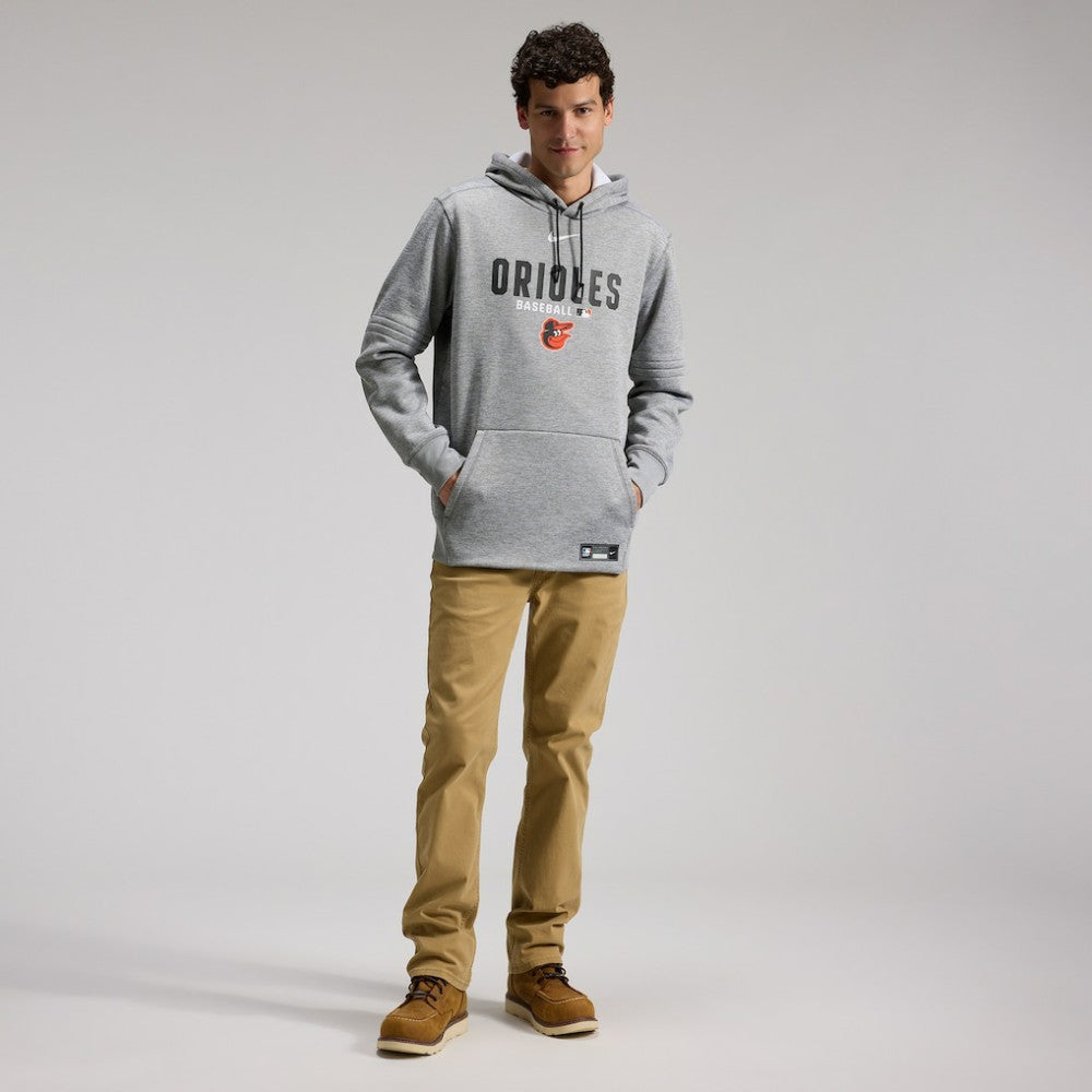 Baltimore Orioles Nike Authentic Collection Therma-FIT Hoodie - Heather Charcoal Hoodies