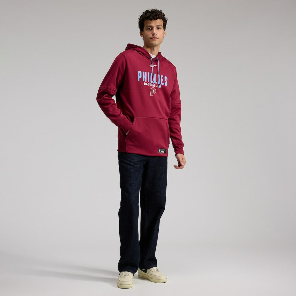 Philadelphia Phillies Nike Authentic Collection Therma-FIT Hoodie - Burgundy Hoodies