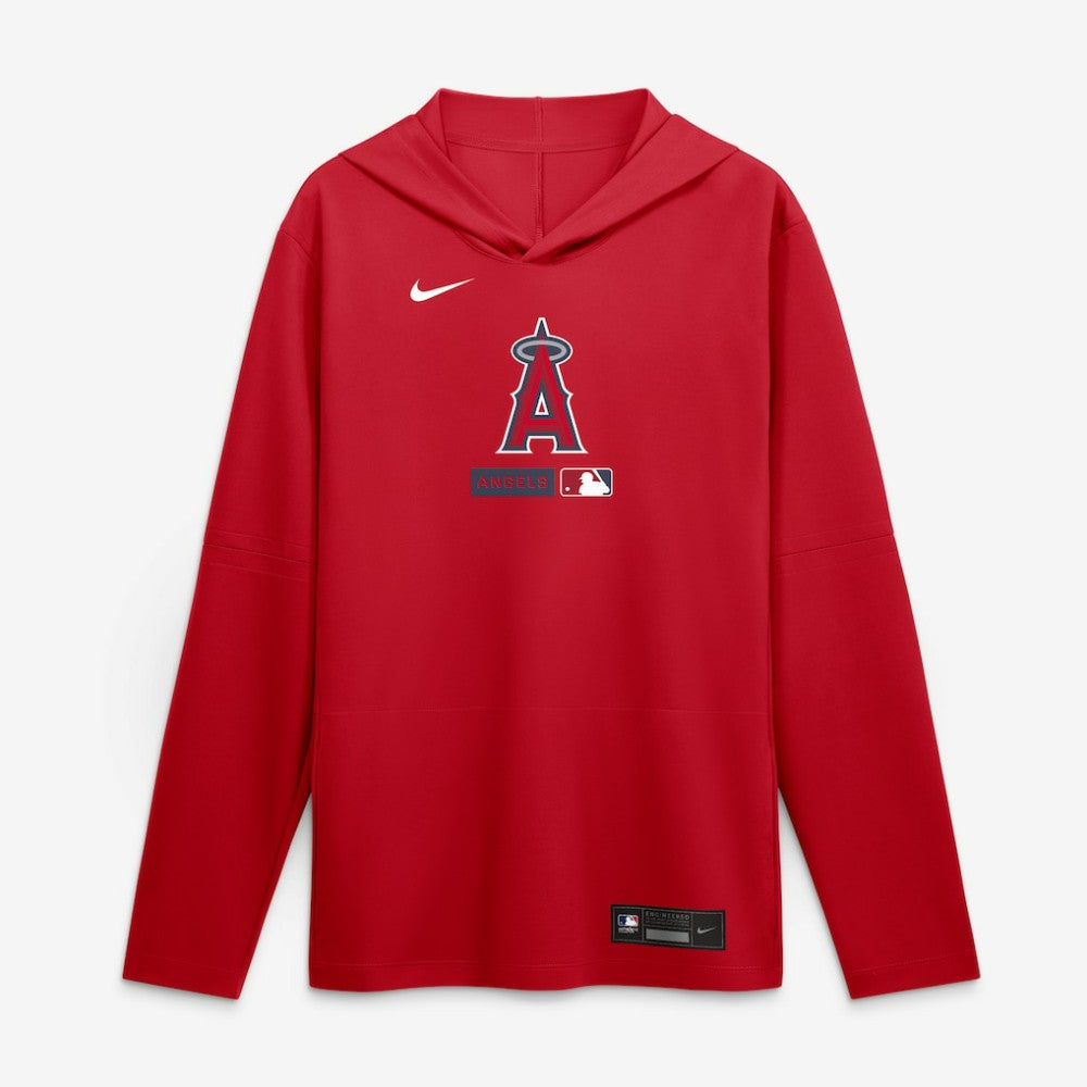 Los Angeles Angels Nike Authentic Collection Dri-FIT Long Sleeve Hooded T-Shirt - Red T-shirts