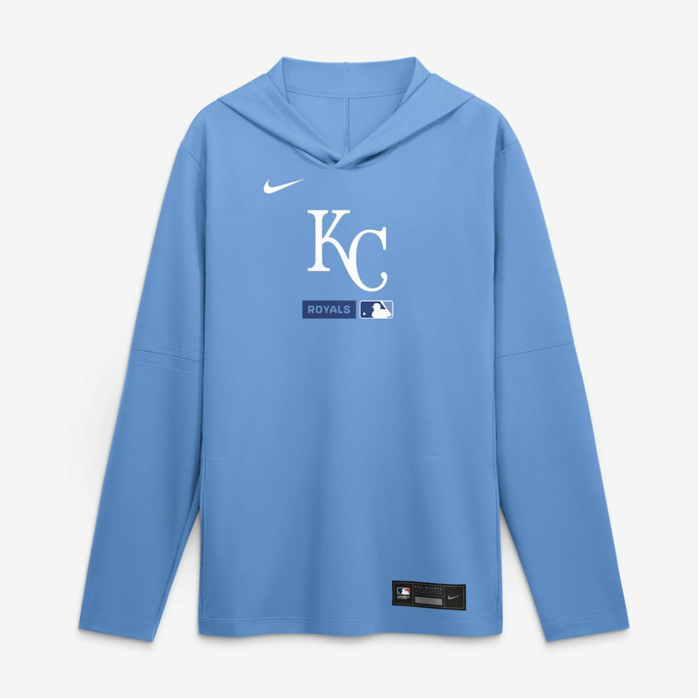 Kansas City Royals Nike Authentic Collection Dri-FIT Long Sleeve Hooded T-Shirt - Light Blue T-shirts