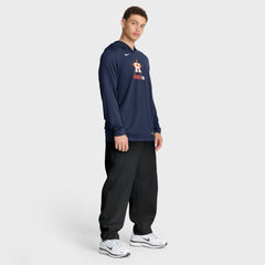 Houston Astros Nike Authentic Collection Dri-FIT Long Sleeve Hooded T-Shirt - Navy T-shirts