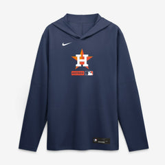 Houston Astros Nike Authentic Collection Dri-FIT Long Sleeve Hooded T-Shirt - Navy T-shirts