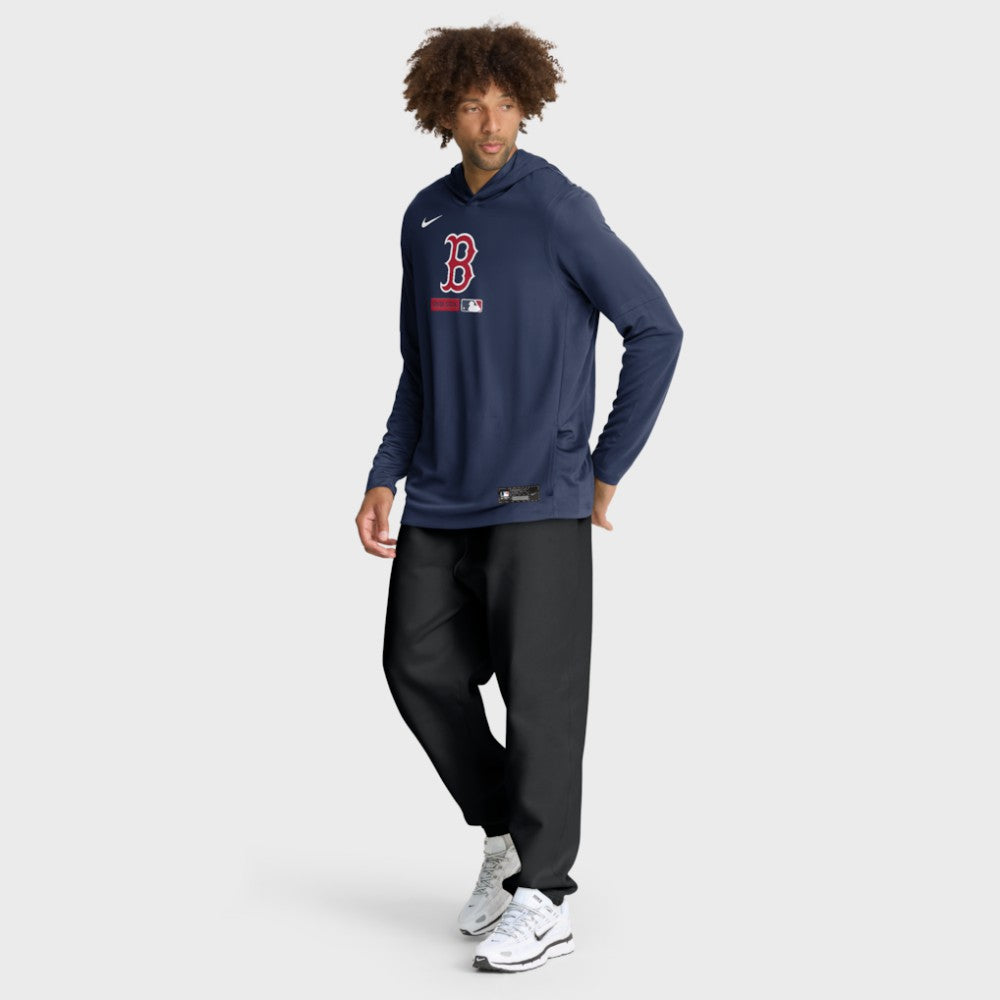 Boston Red Sox Nike Authentic Collection Dri-FIT Long Sleeve Hooded T-Shirt - Navy T-shirts