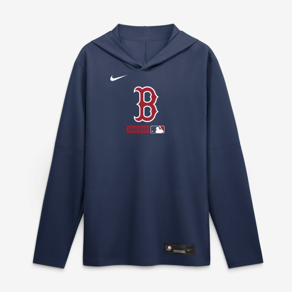 Boston Red Sox Nike Authentic Collection Dri-FIT Long Sleeve Hooded T-Shirt - Navy T-shirts