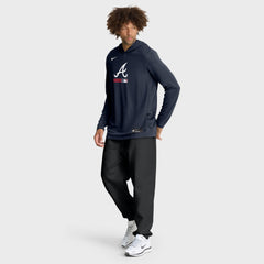 Atlanta Braves Nike Authentic Collection Dri-FIT Long Sleeve Hooded T-Shirt - Navy T-shirts