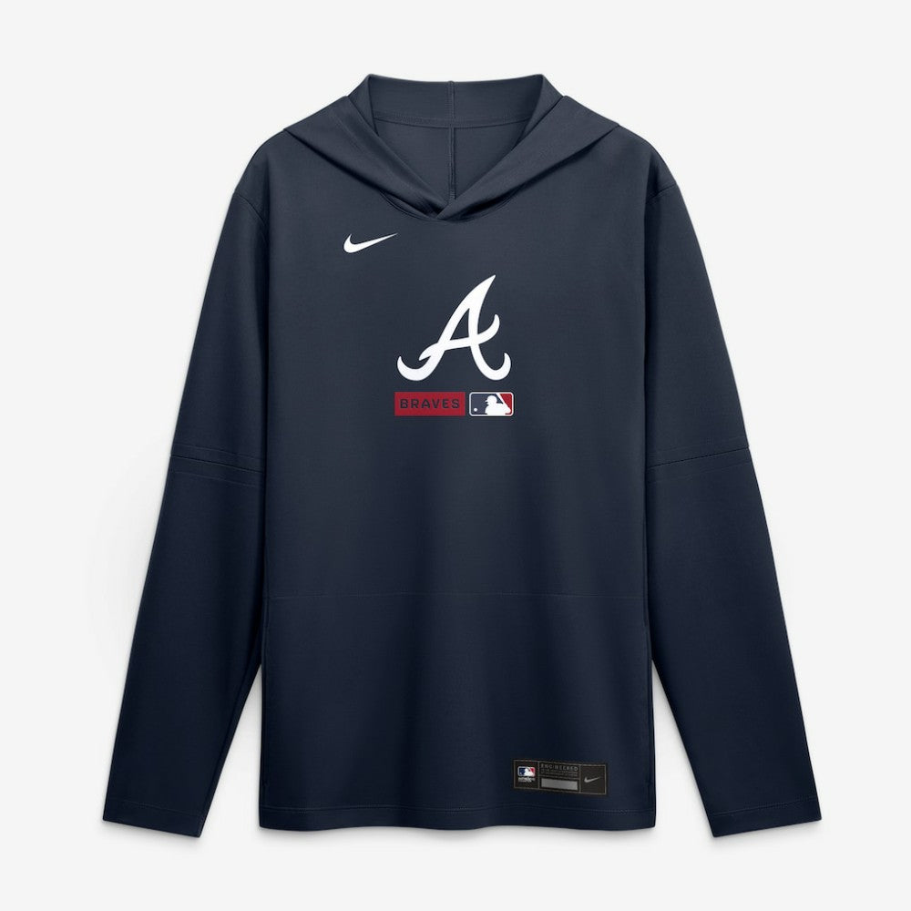 Atlanta Braves Nike Authentic Collection Dri-FIT Long Sleeve Hooded T-Shirt - Navy T-shirts