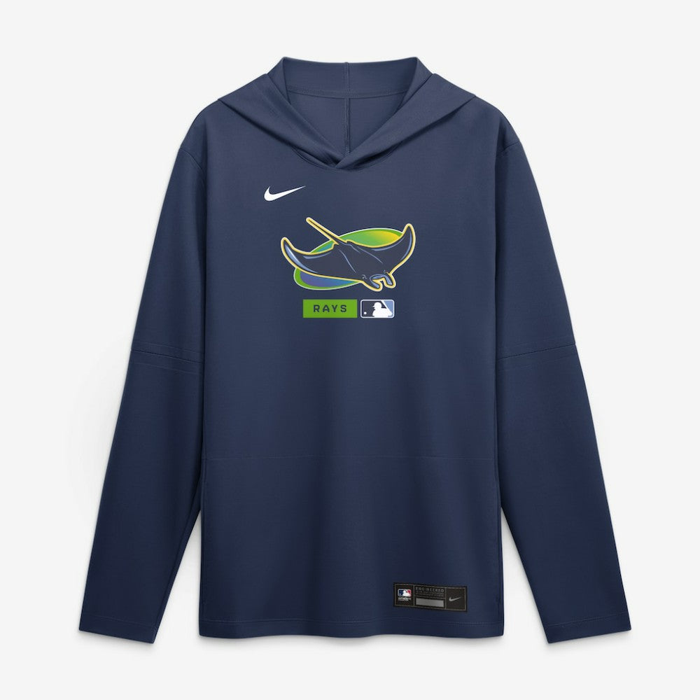 Tampa Bay Rays Nike Authentic Collection Dri-FIT Long Sleeve Hooded T-Shirt - Navy T-shirts