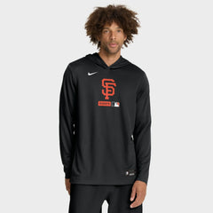San Francisco Giants Nike Authentic Collection Dri-FIT Long Sleeve Hooded T-Shirt - Black T-shirts